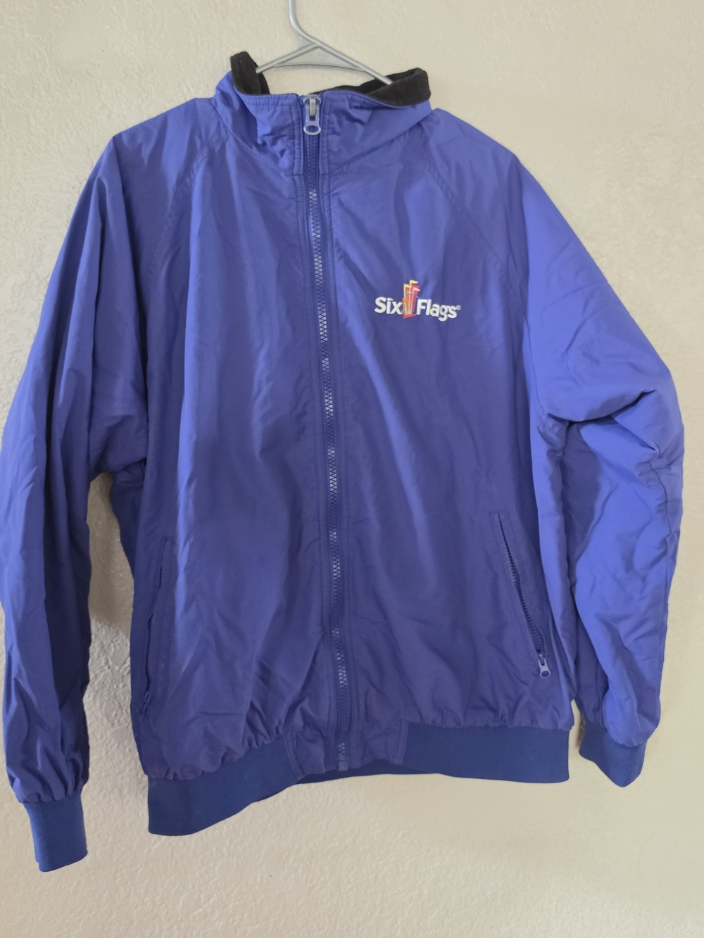 Unisex Six Flags Magic Mountian Blue Windbreaker Jacket